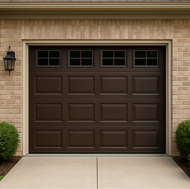 Pearland homeowner receiving garage door cable repair service Close-up of garage door spring replacement in Pearland TX
